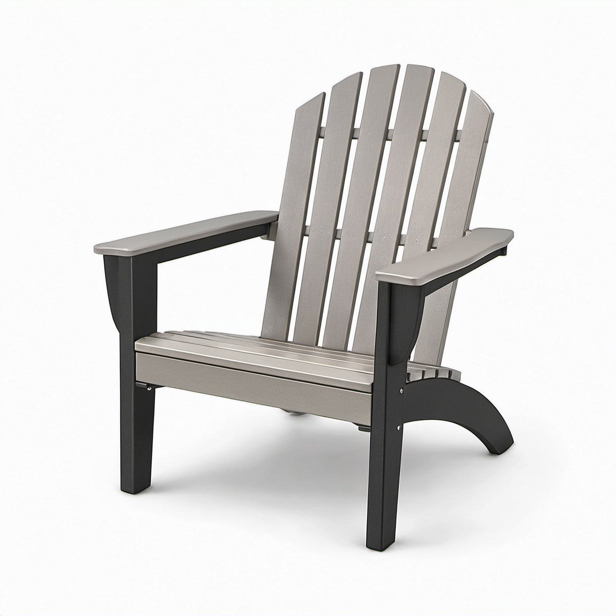 Adirondackstuhl Polyethylen Stahl Grau/Schwarz