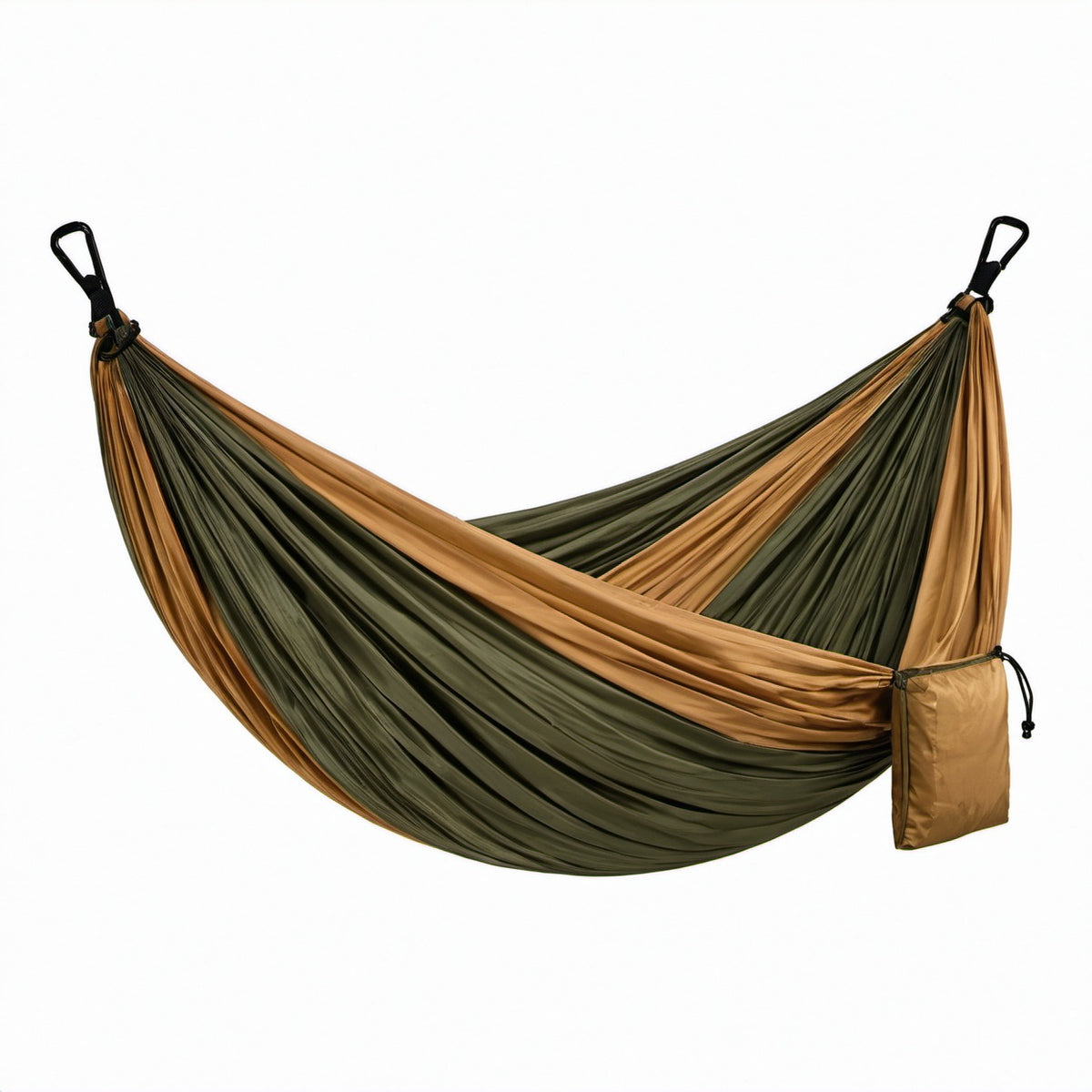 Nylon-Hängematte Outdoor, Grün/Braun, 210T, 275x140cm