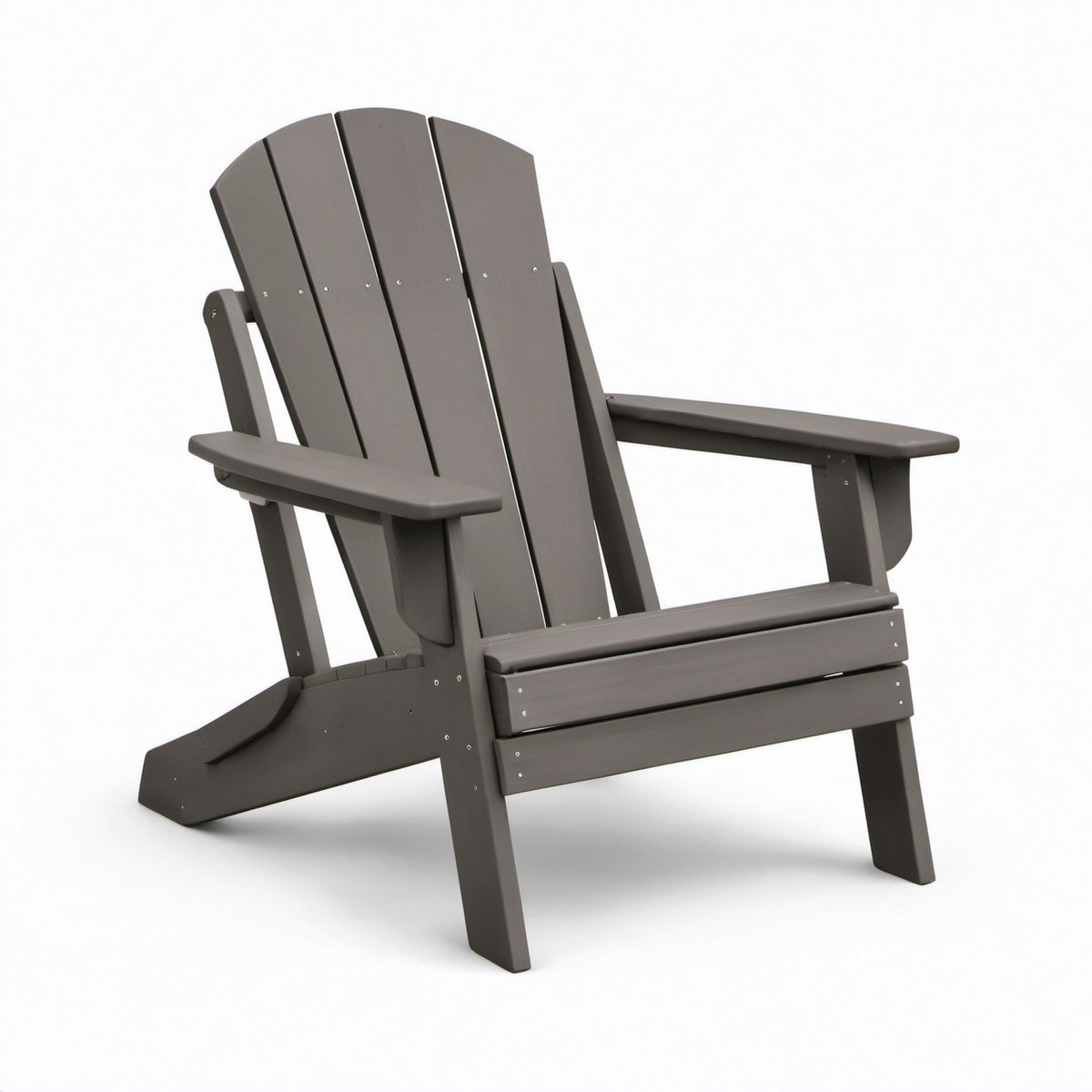 Adirondackstuhl Polyethylen Holzoptik Grau wetterfest