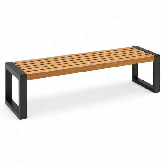 Holzbank mit Stahlrahmen 180 cm