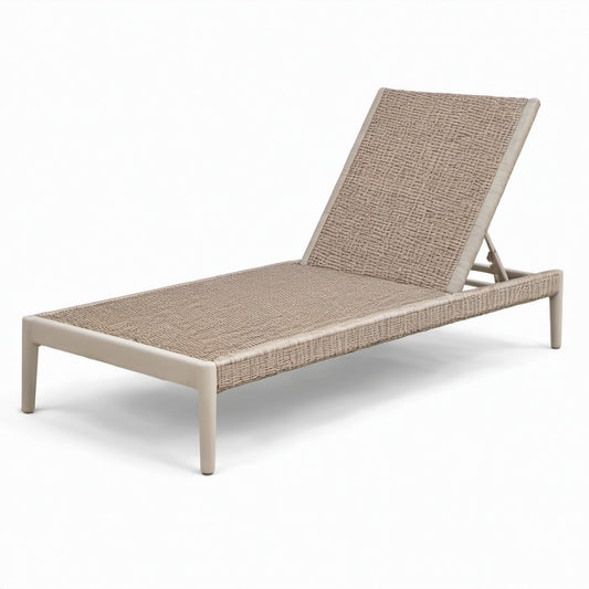 Gartenliege mit Aluminiumgestell und Polyrattan Beige