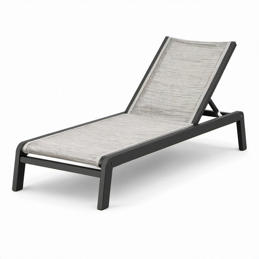 Gartenliege Aluminium Textilene Beige Verstellbar 200cm